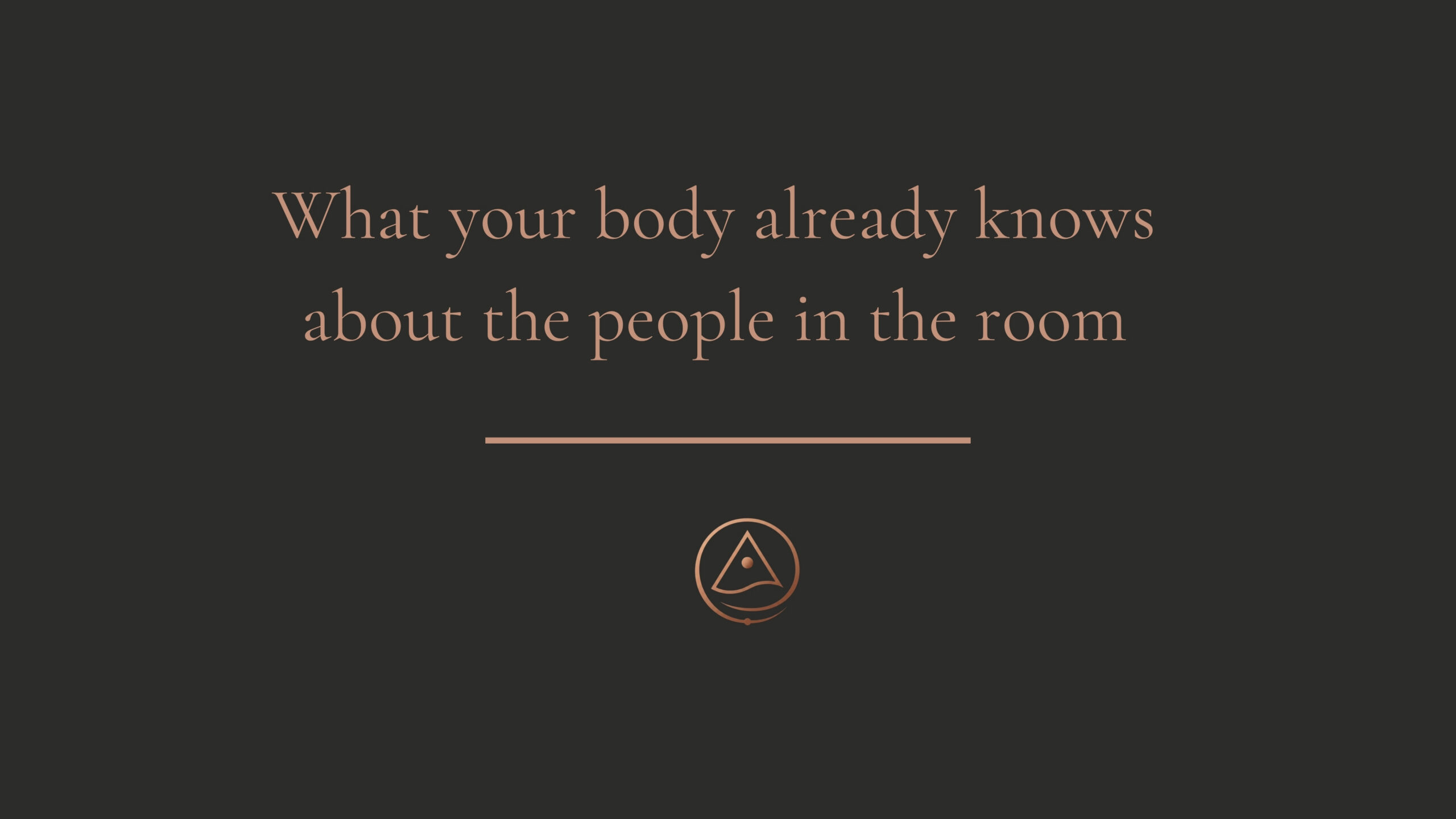 What your body already knows about the people in the room